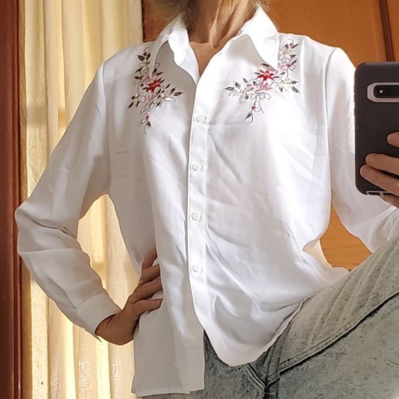 Embroidered XMAS Shirt by BLAIR - Picture 1 of 6